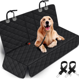 Dog Car Seat Cover, Back Seat Cover for Dogs Pet Car Seat Protector Waterproof Bench Car Seat Cover, Non-Slip Rear Seat Cover Fits Middle Armrest for Most Cars Suvs Trucks - Black