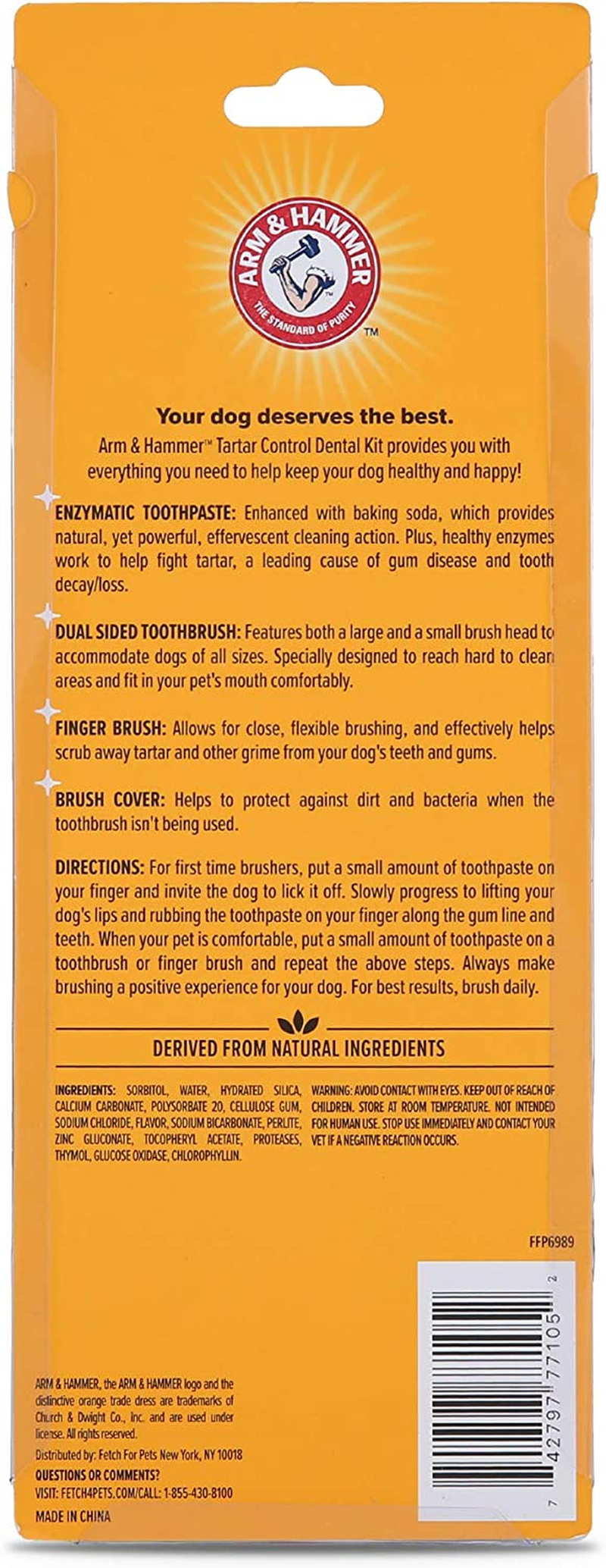 for Pets Tartar Control Dog Dental Care Kit, Banana Mint Flavor Toothpaste with Baking Soda, Double-Sided Toothbrush and Finger Brush Included, 2.5 Oz, 3-Piece - Image 6
