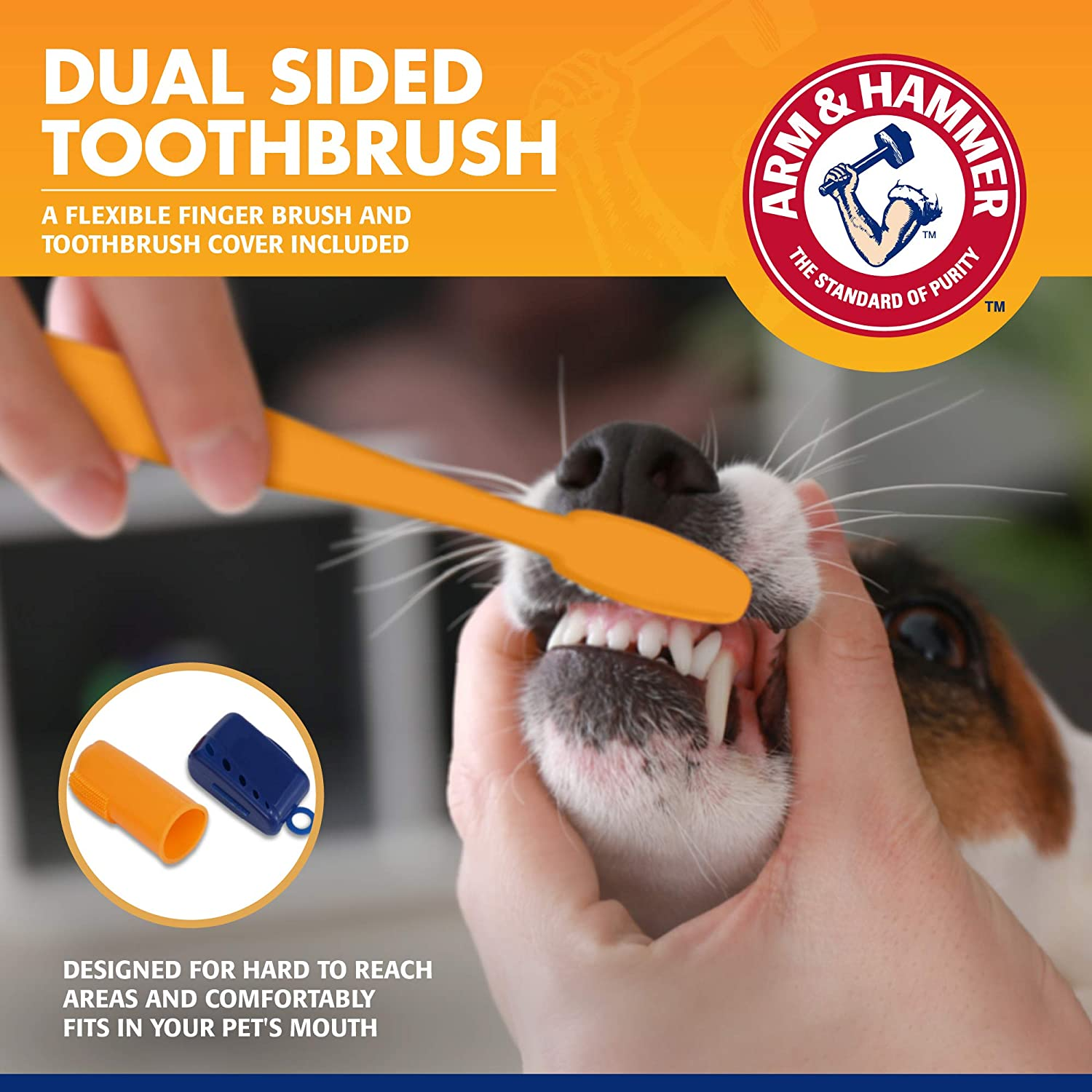 for Pets Tartar Control Dog Dental Care Kit, Banana Mint Flavor Toothpaste with Baking Soda, Double-Sided Toothbrush and Finger Brush Included, 2.5 Oz, 3-Piece - Image 3